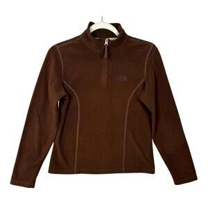 The North Face TKA 100 Glacier Fleece Brown Quarter Zip XS
